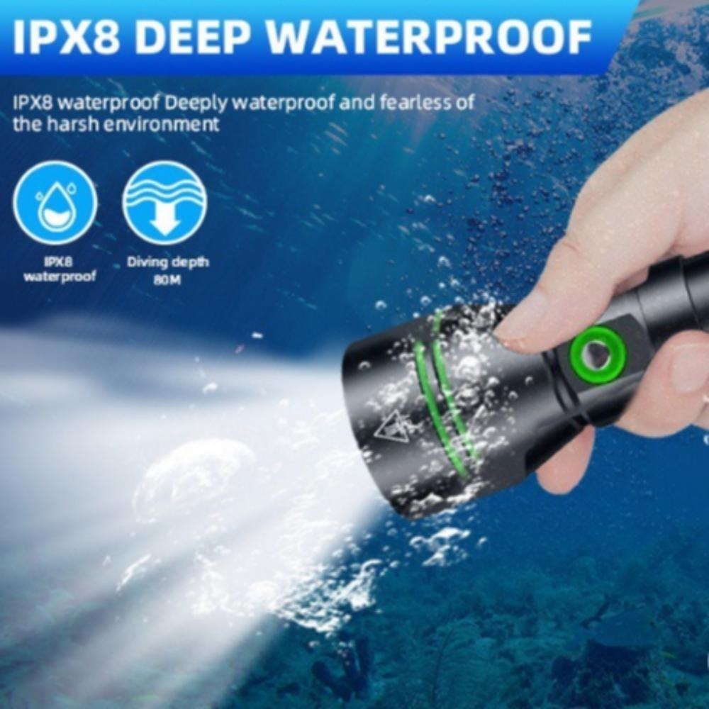 Super Bright XHP70 LED Scuba D - огляд і ціна Underwater Flashlight