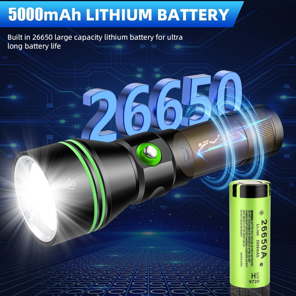 Super Bright XHP70 LED Scuba D - огляд і ціна Underwater Flashlight