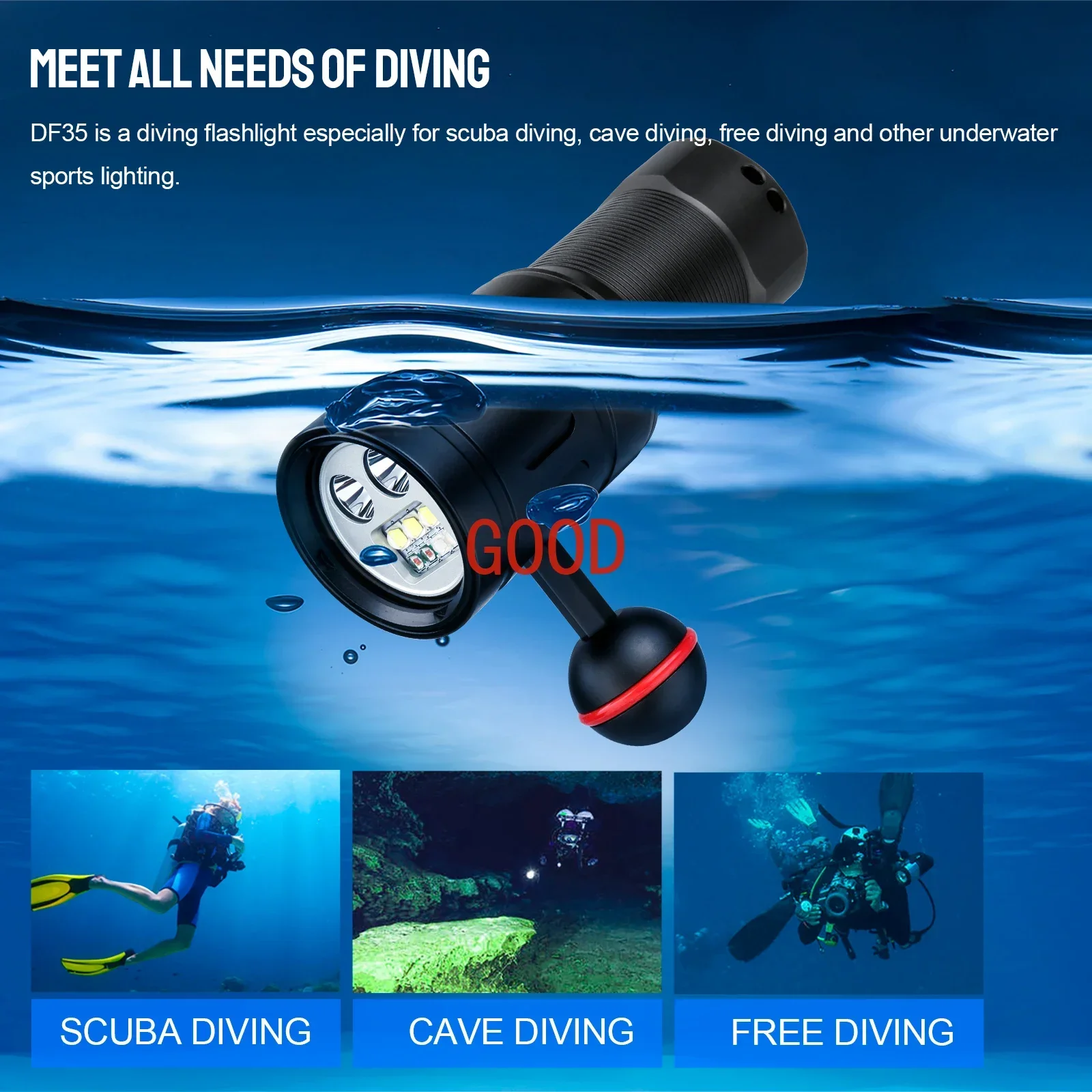 Trustfire DF35 Diving Flashlig - огляд і ціна Underwater Flashlight