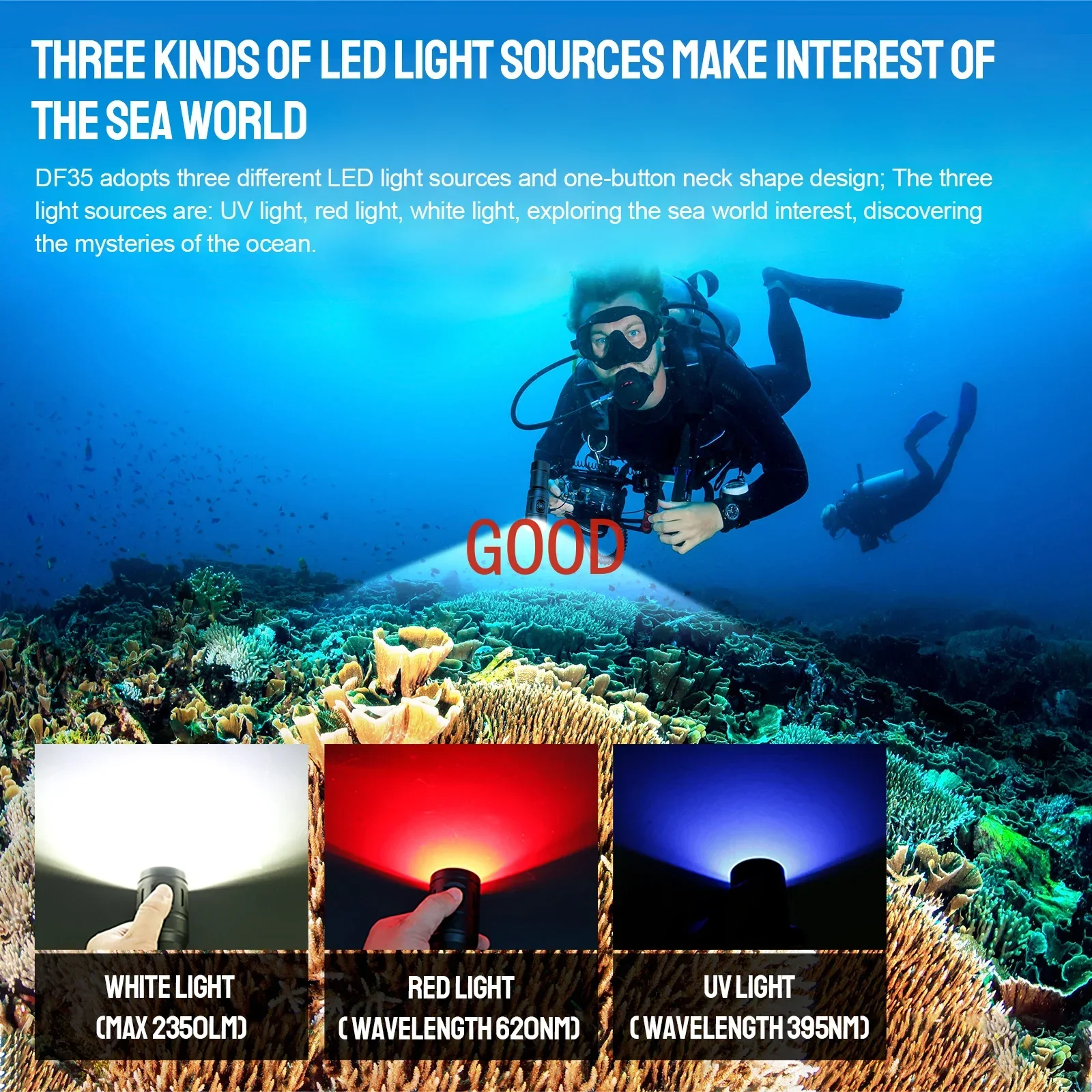 Trustfire DF35 Diving Flashlig - огляд і ціна Underwater Flashlight