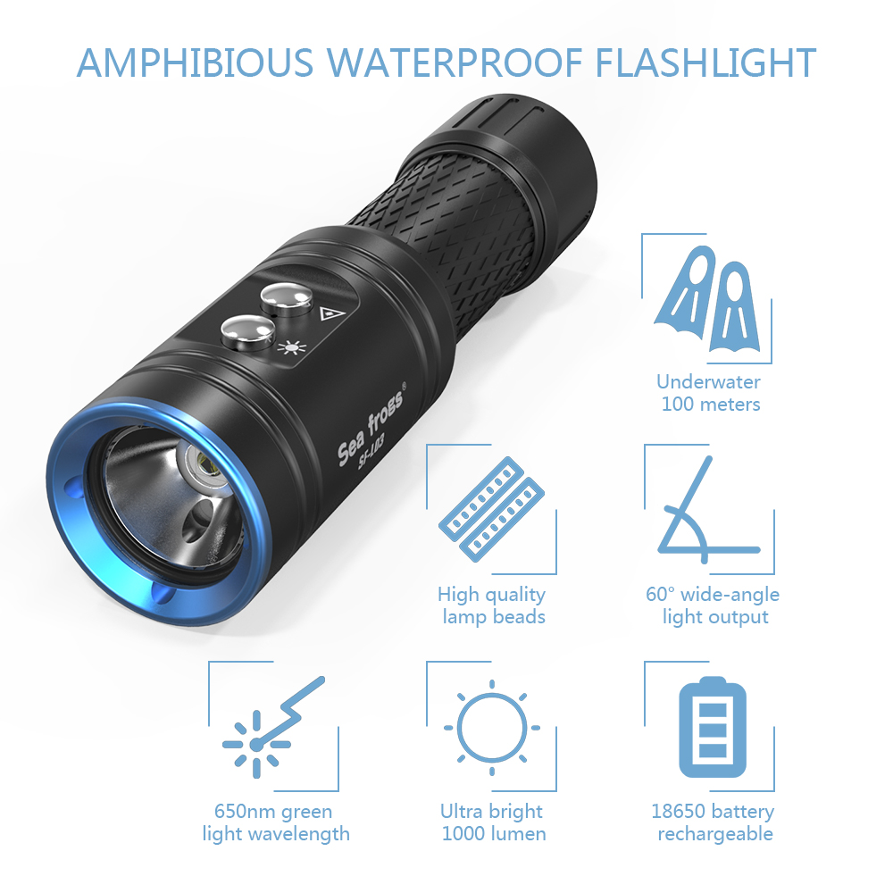 Strbea 1000 Lumens LED Flashli - огляд і ціна Underwater Flashlight