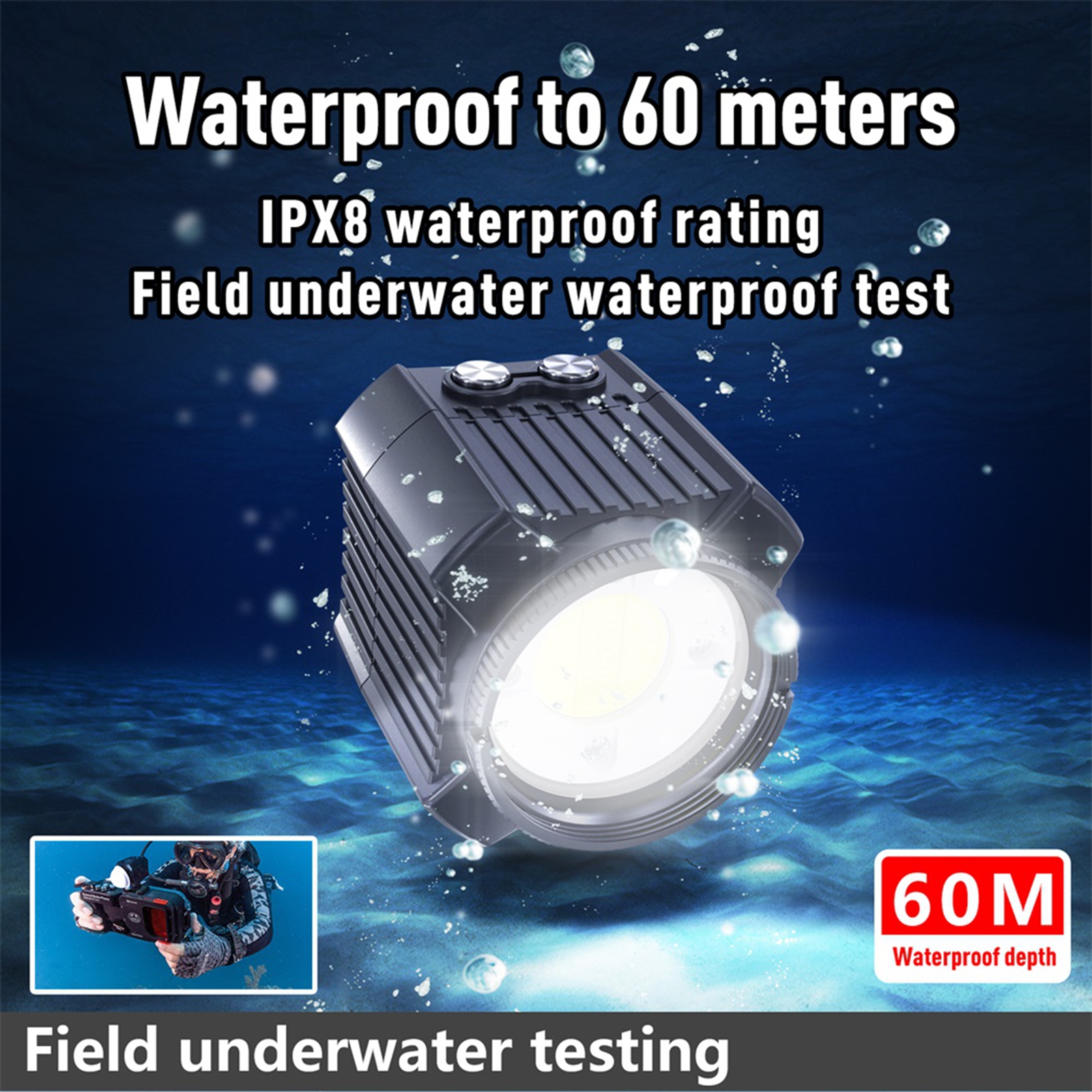 Seafrogs IPX8 60meter Waterpro - огляд і ціна Underwater Flashlight