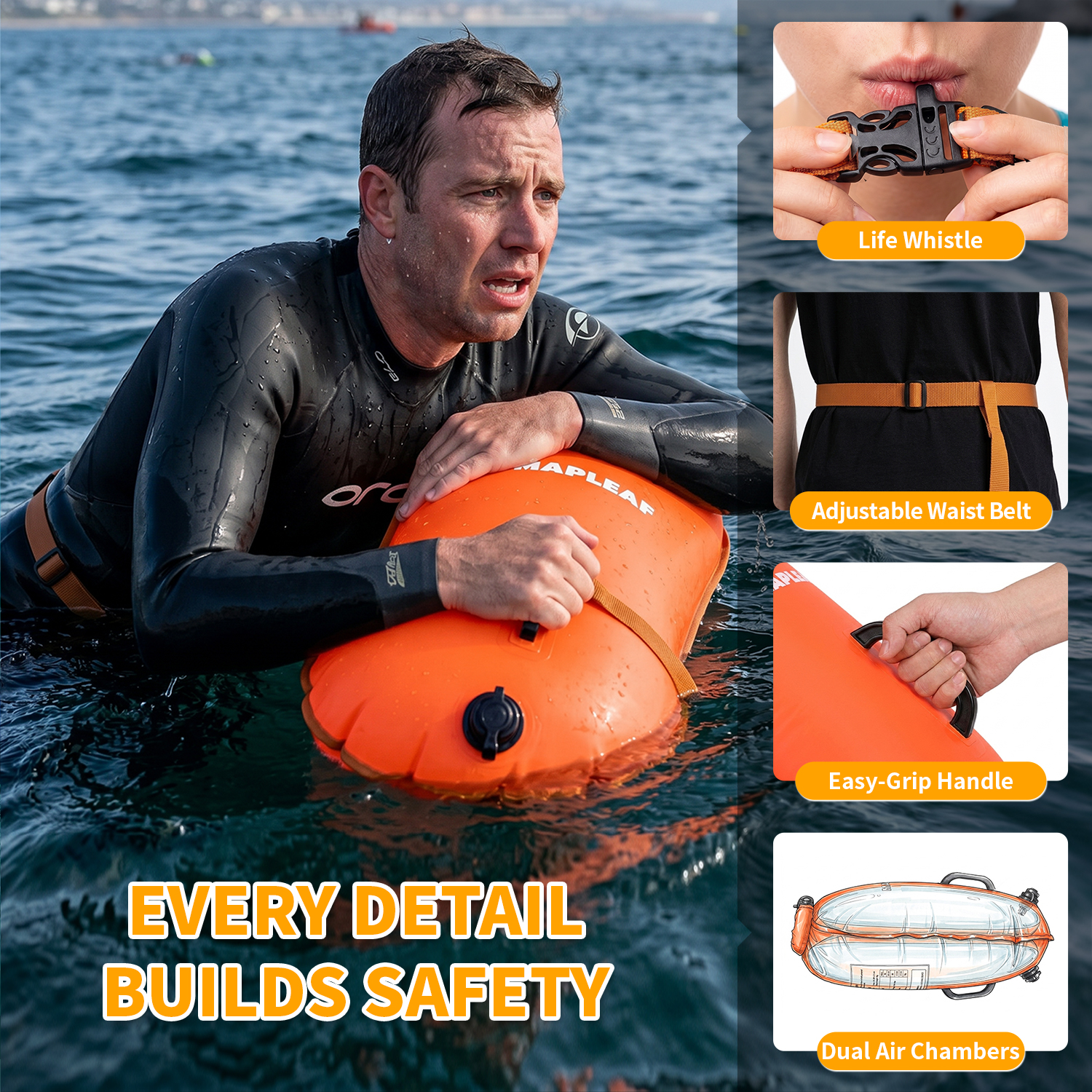 MAPLEAF Swimming Buoy Tow Floa - огляд і ціна Swim Buoy Open Water